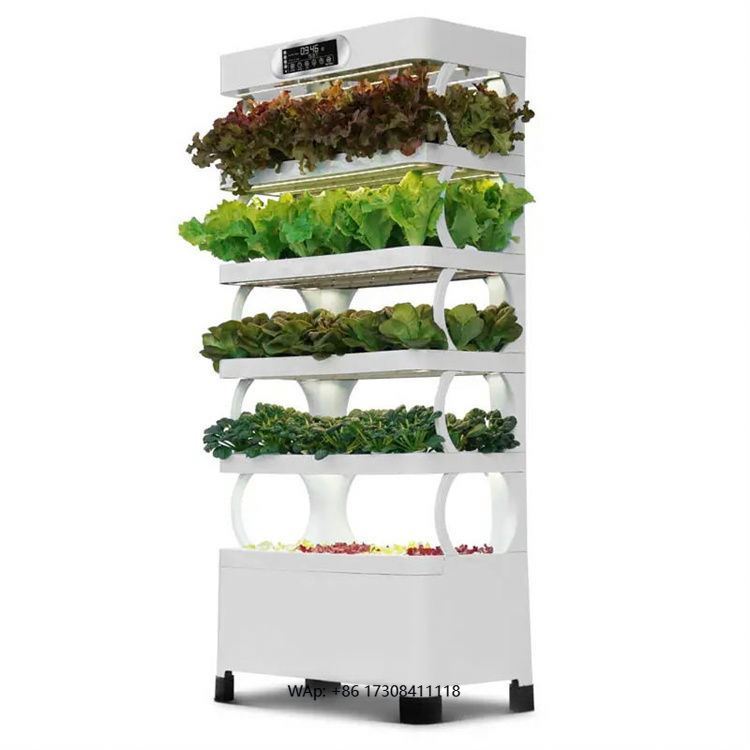Hydroponic Tower - 家庭用垂直型水耕栽培タワー温室。室内で土を使わない栽培が可能。CE認証取得済み。低コストで高収穫、操作も簡単。