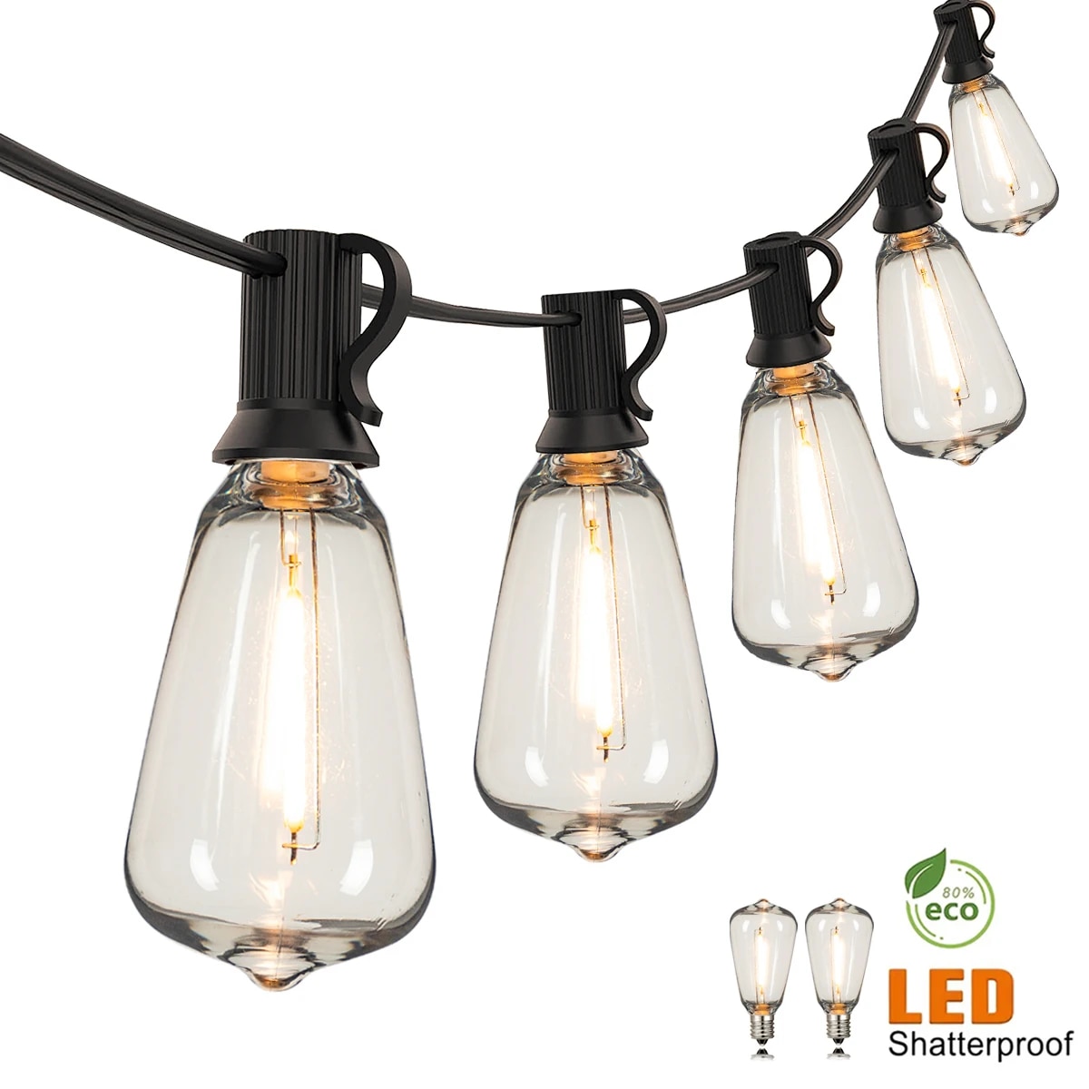 Smart Garden Kit - ST38 ストリングライト屋外ガーランド接続可能飛散防止防水プラスチック LED 電球調光可能なパティオ庭の装飾妖精 Lighst