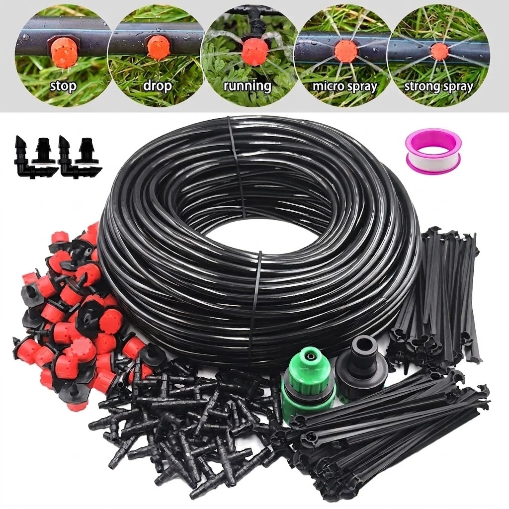 Smart Garden Kit - 自動点滴灌漑キット 10-30M 高効率 1/4インチ ガーデン散水システム ノズル付き