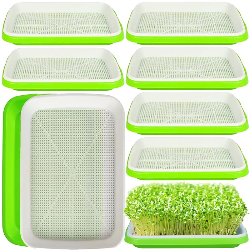 Hydroponic Grow Pod - マイクログリーン発芽トレイ、二層式発芽トレイ、水耕栽培トレイプレート、育苗ポット、土を使わない栽培プランター
