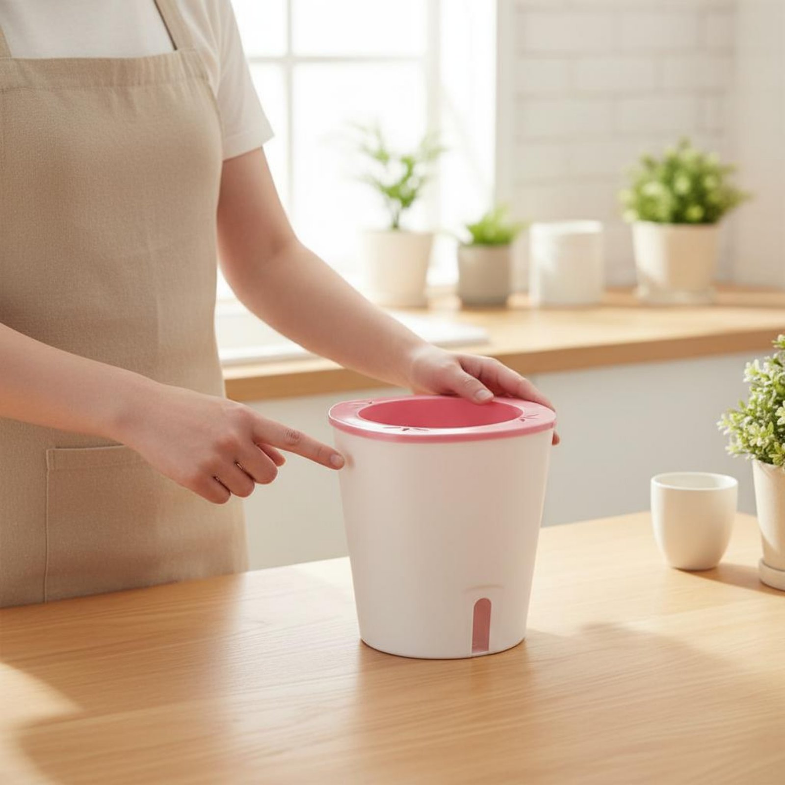 Self Watering Planter - 自動給水プランター 大型自動給水ポット 水貯蔵プランター 水耕栽培用ガーデンコンテナ 軽量 屋外用
