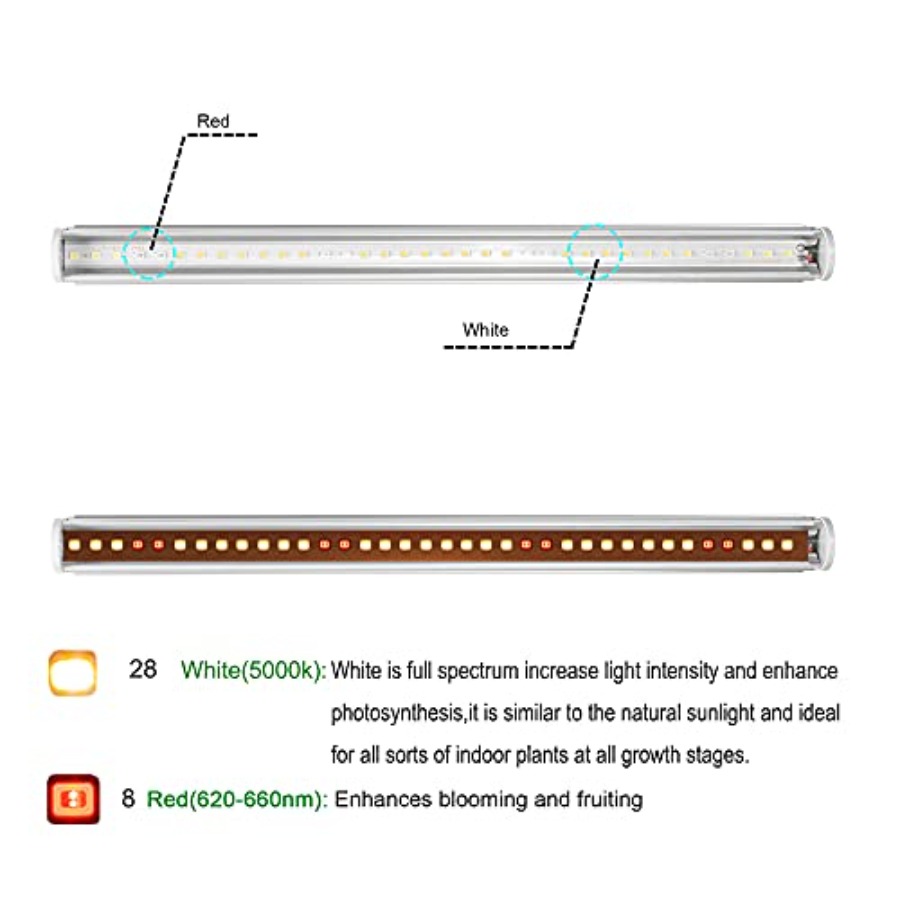 屋内植物用LED育成ライトバー、温室植物育成棚用太陽光育成ラ - Plant Grow Light Full Spectrum のレビューと価格