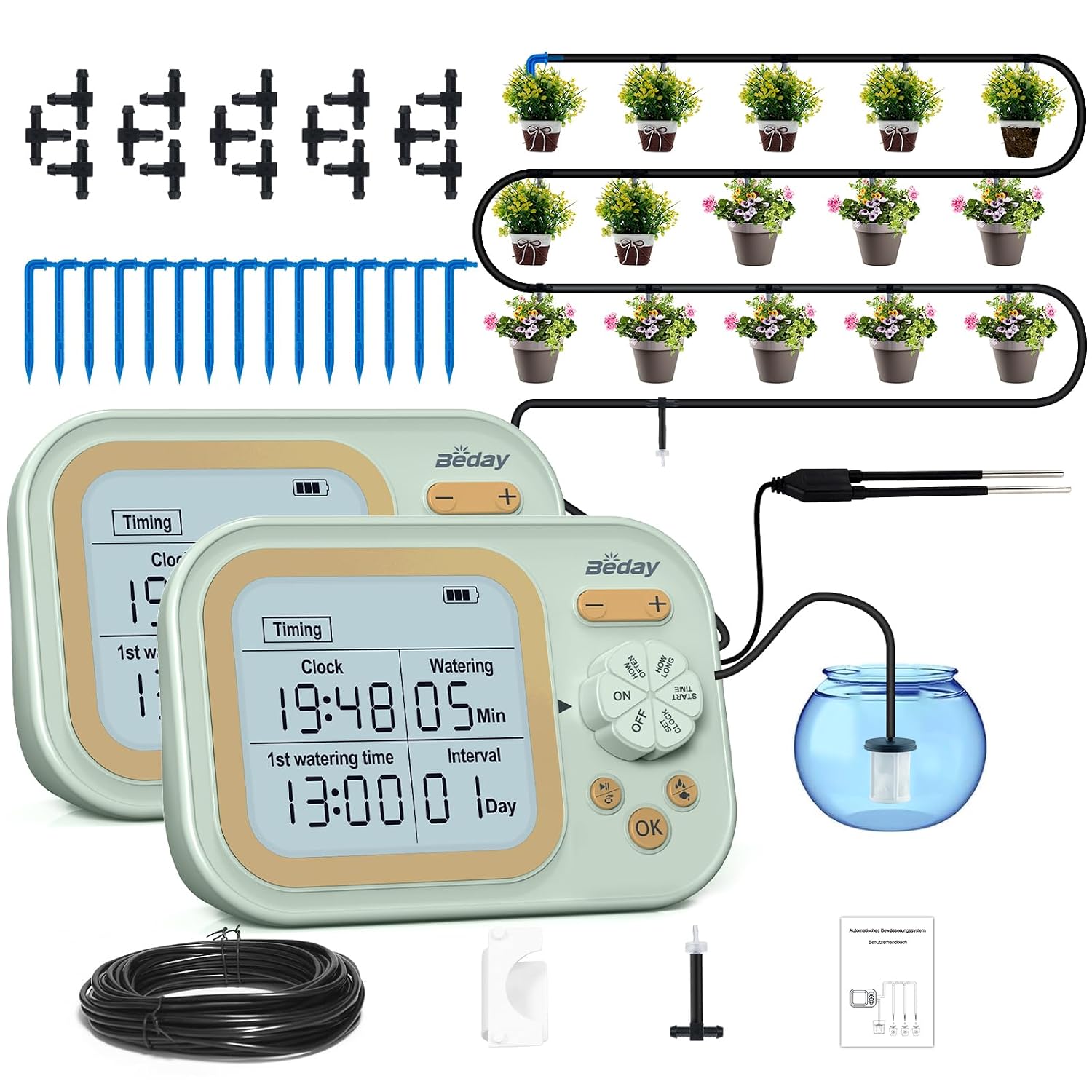 15ポット用自動植物散水システム、湿度センサー付きプログラム - Plant Sensor のレビューと価格