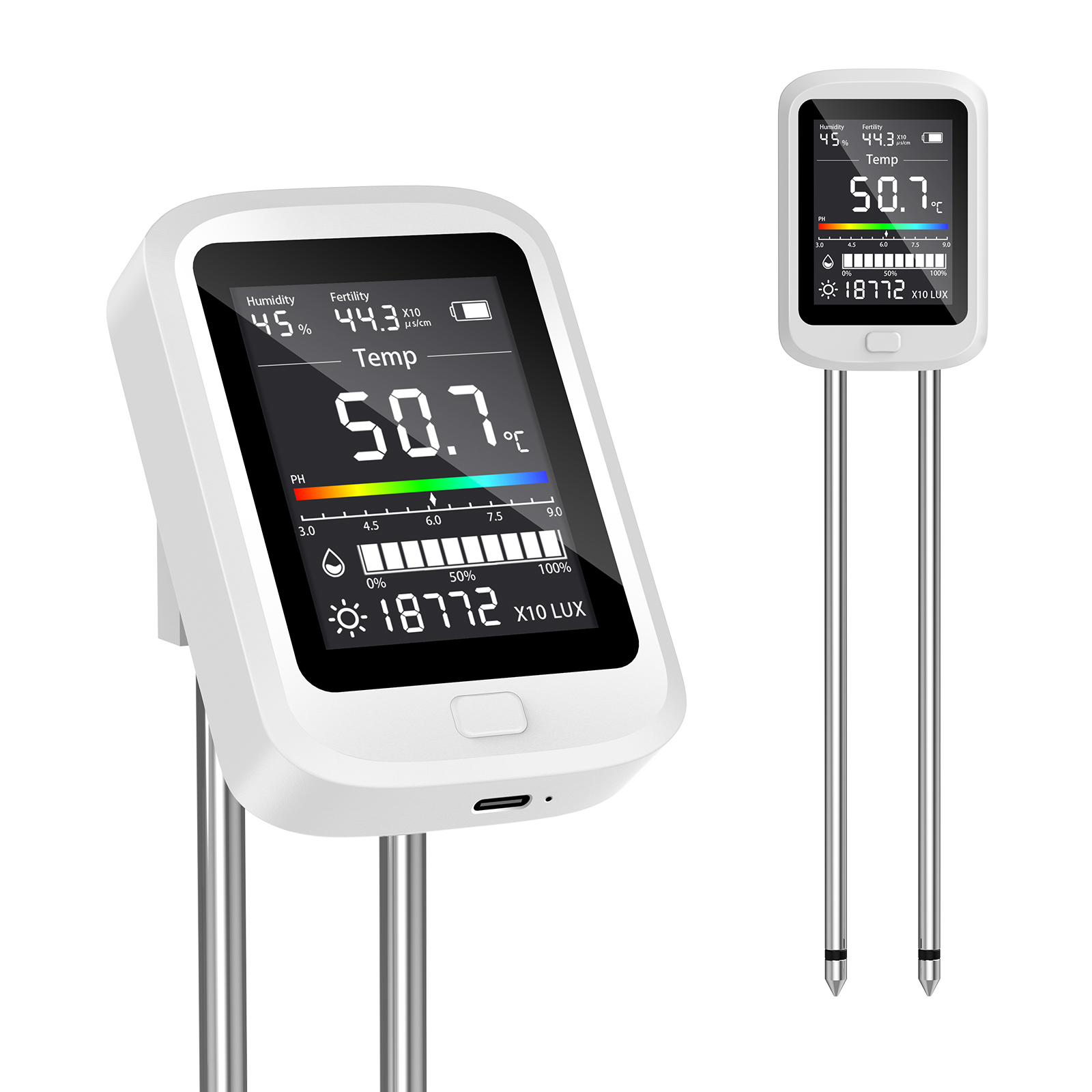 6in1土壌水分計、植物用湿度計、土壌水分、pH計、温度、日 - Plant Monitor のレビューと価格
