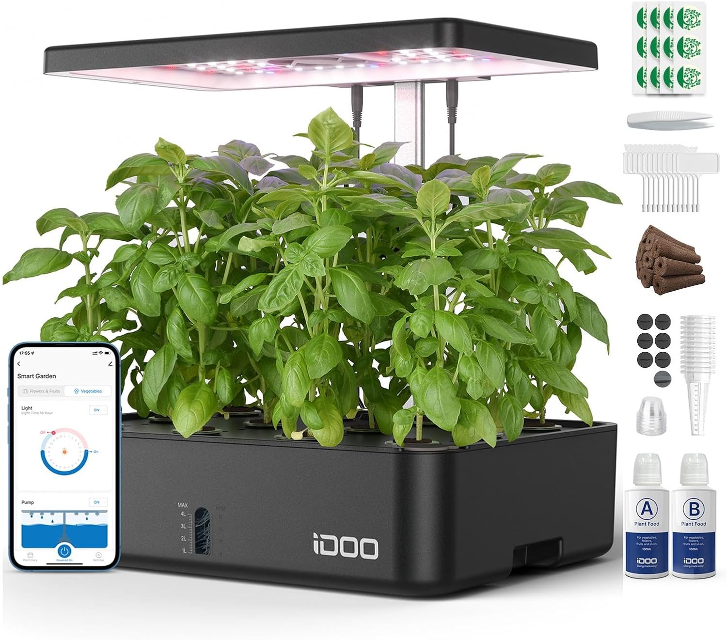 12ポッドWiFi水耕栽培システム 室内ガーデンハーブキット - Hydroponic Grow Pod のレビューと価格