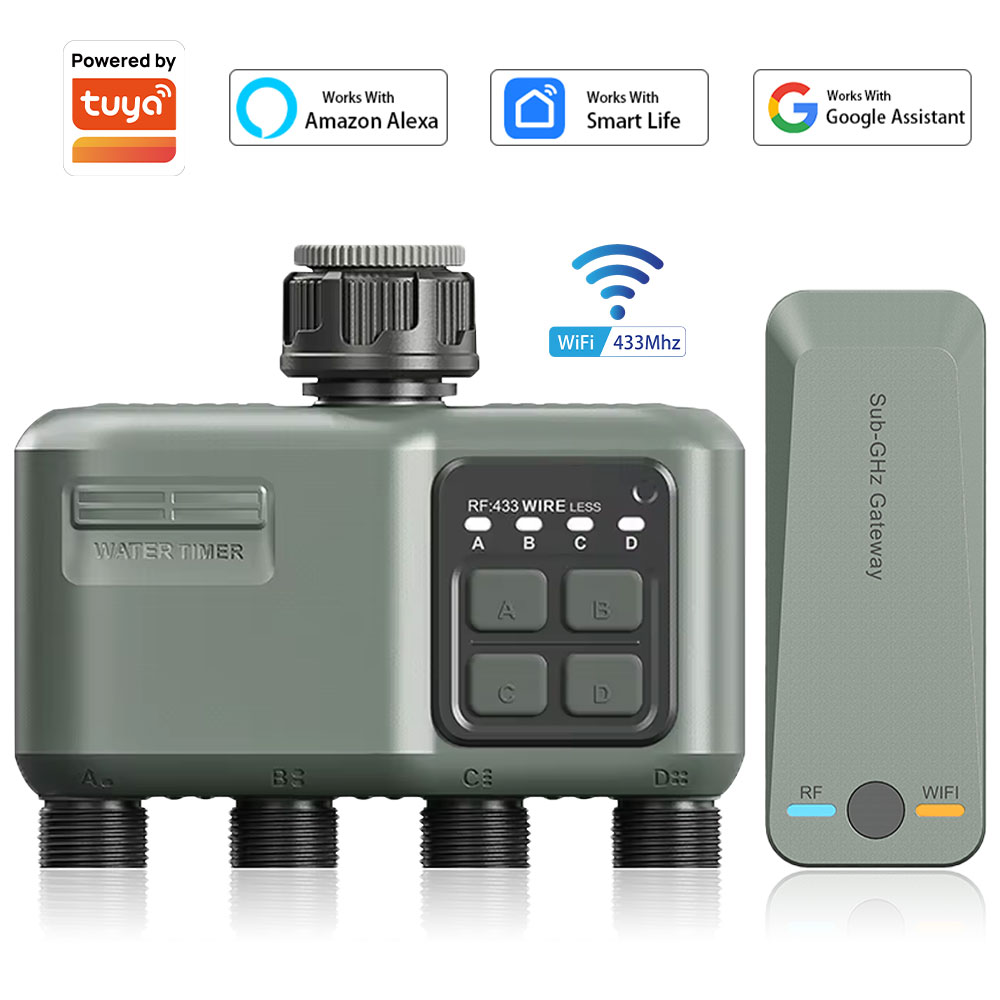 4口プログラマブル水タイマー（ガーデンホース用）、雨天時遅延 - Smart Garden Kit のレビューと価格